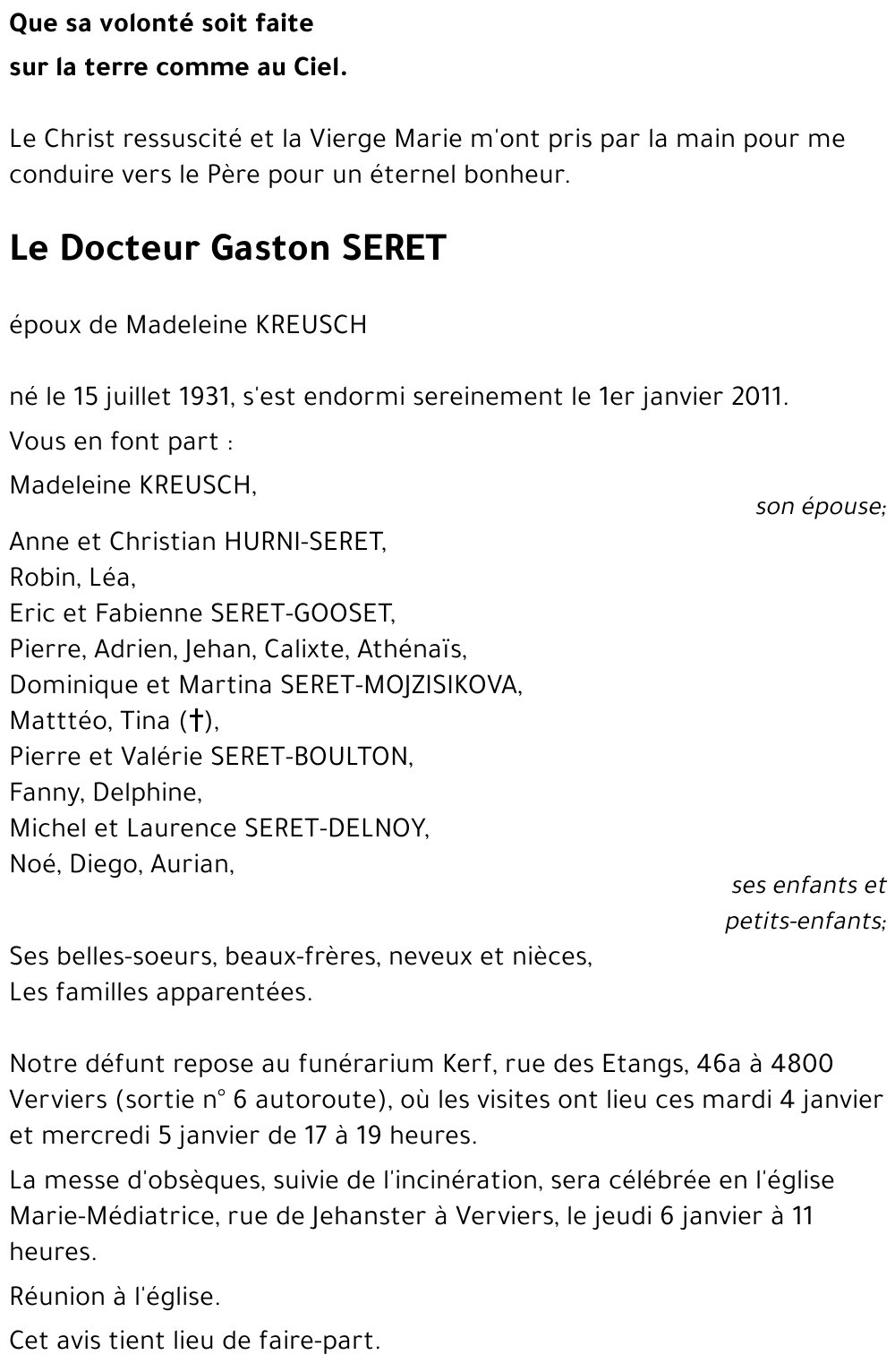 Gaston SERET