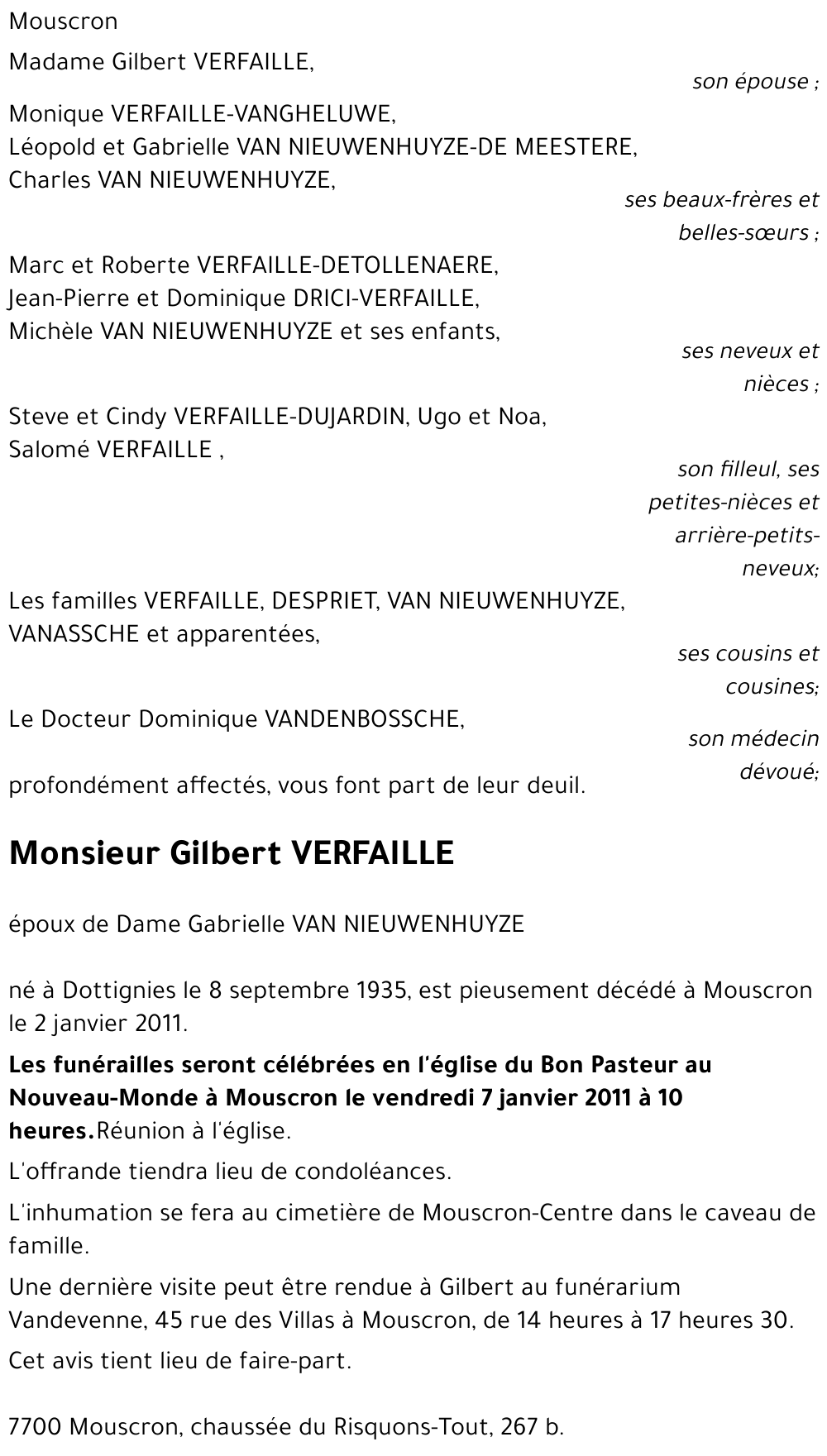 Gilbert VERFAILLE