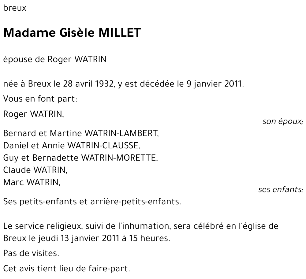 Gisèle MILLET