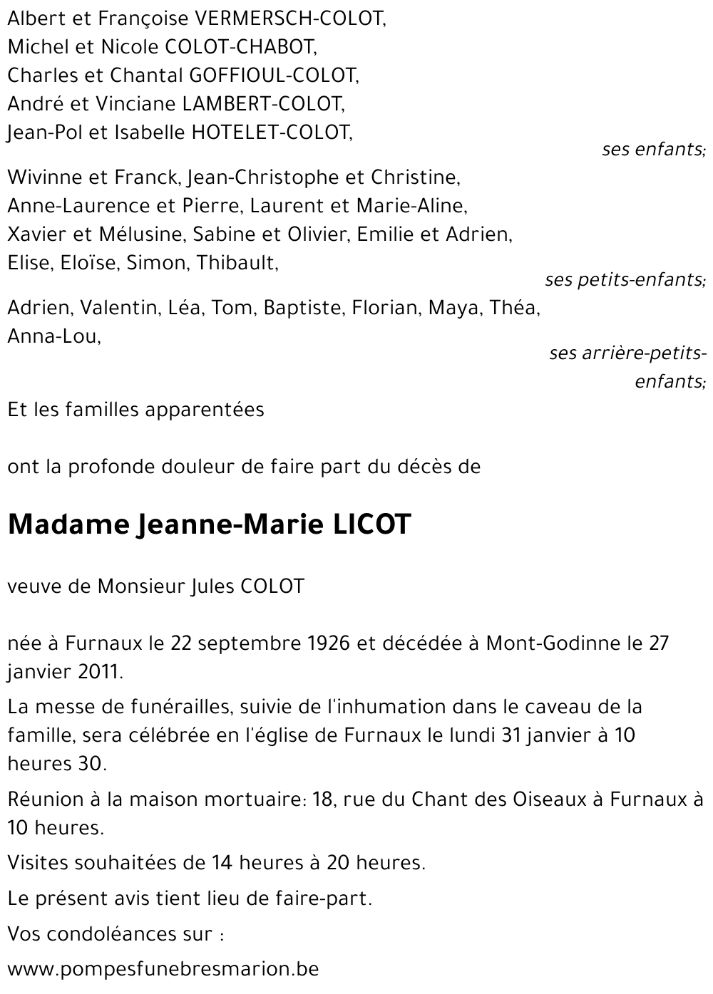 Jeanne-Marie LICOT