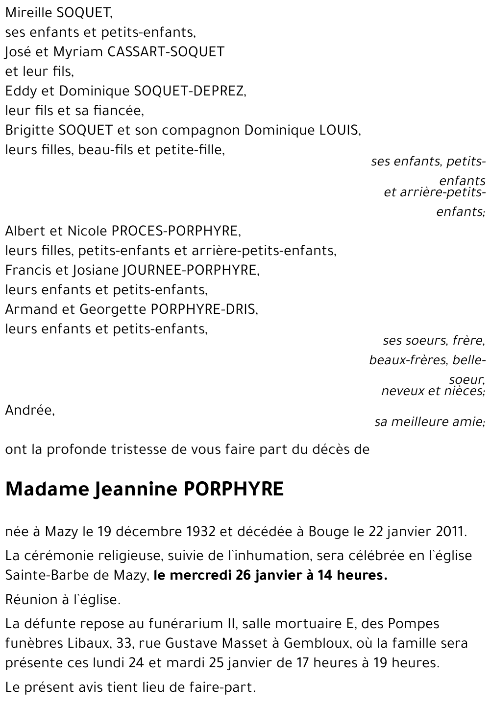 Jeannine PORPHYRE