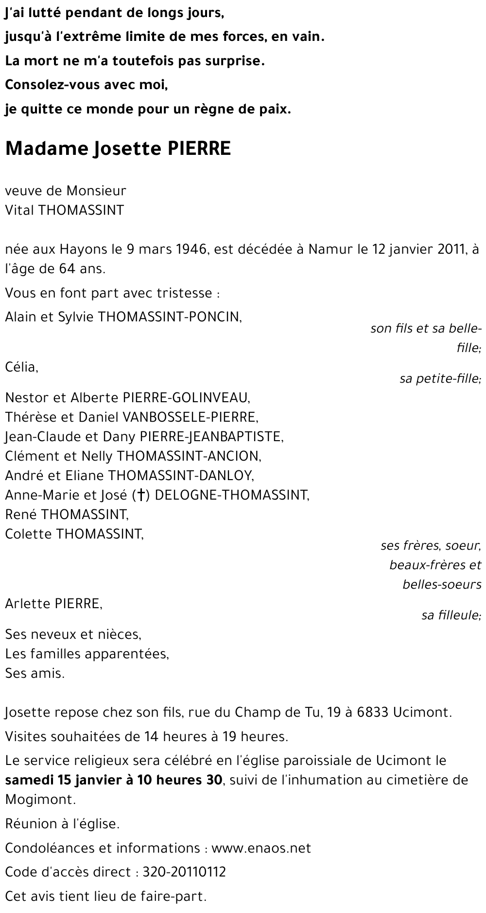 Josette PIERRE
