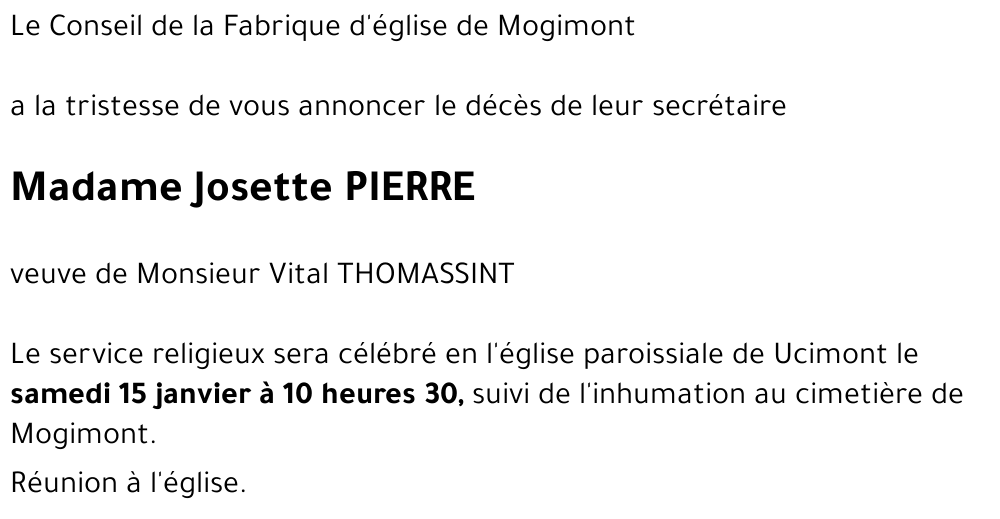 Josette PIERRE