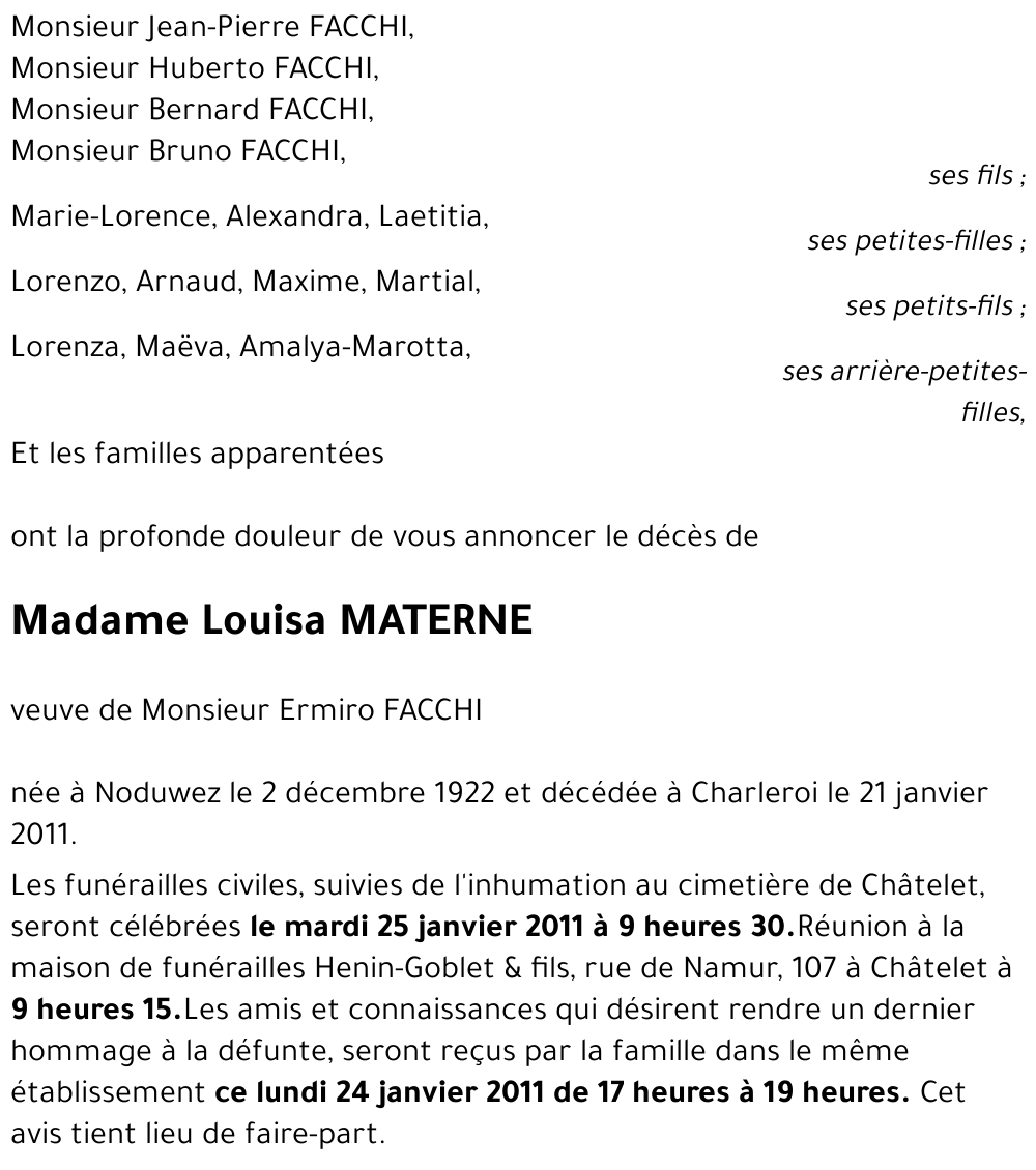 Louisa MATERNE