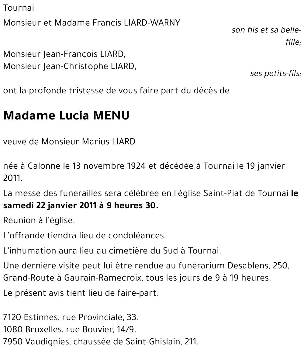 Lucia MENU