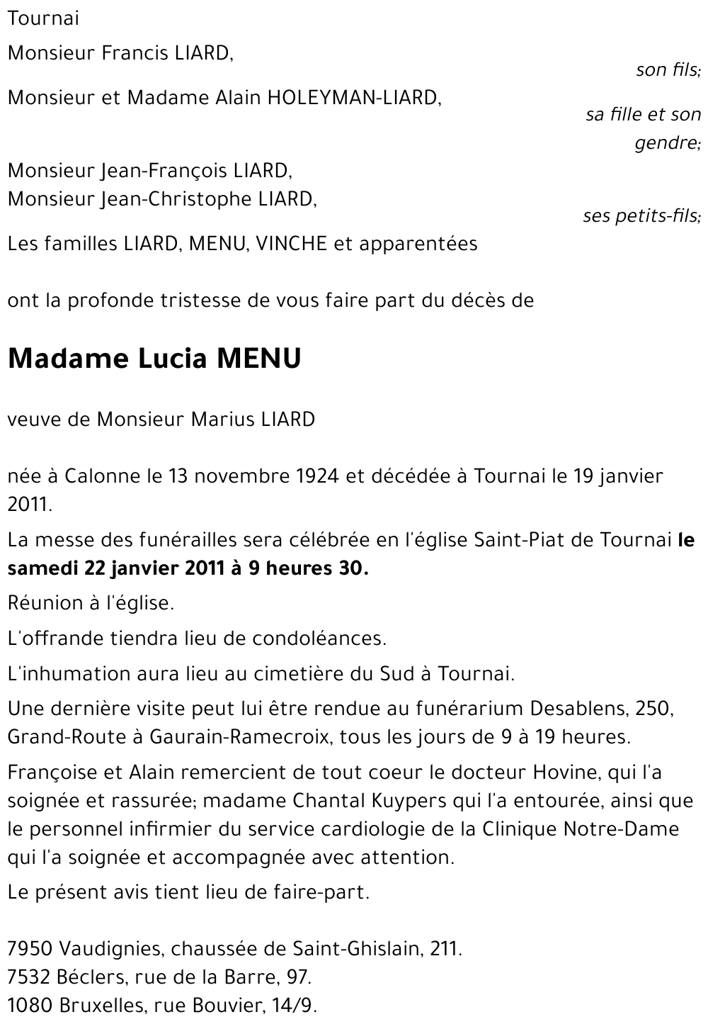 Lucia MENU