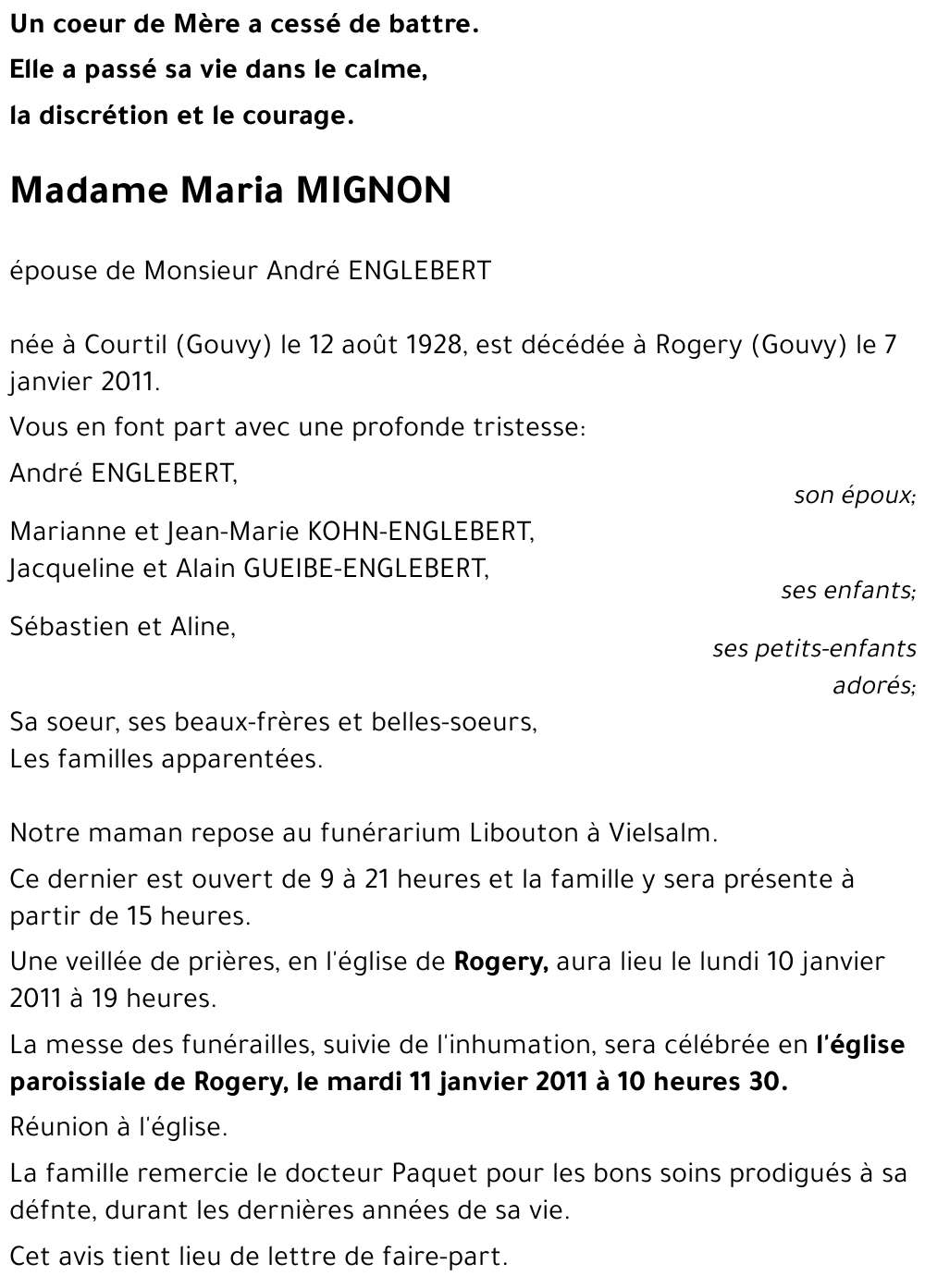Maria MIGNON