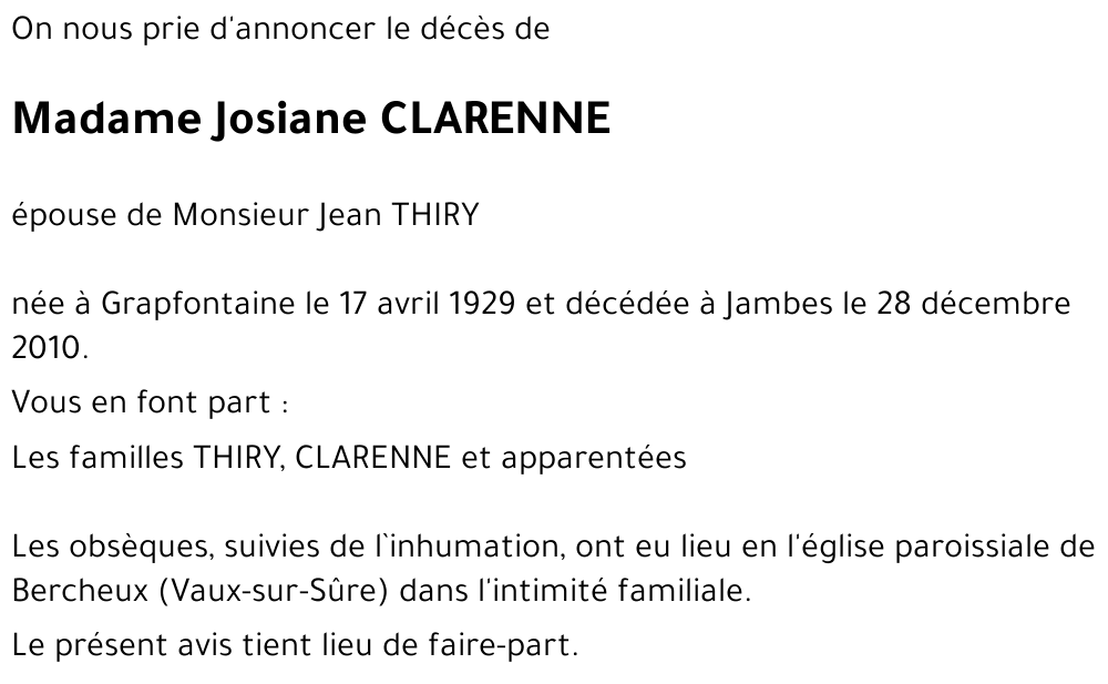 Marie-Josiane CLARENNE