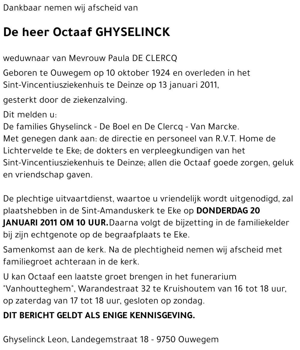 Octaaf GHYSELINCK