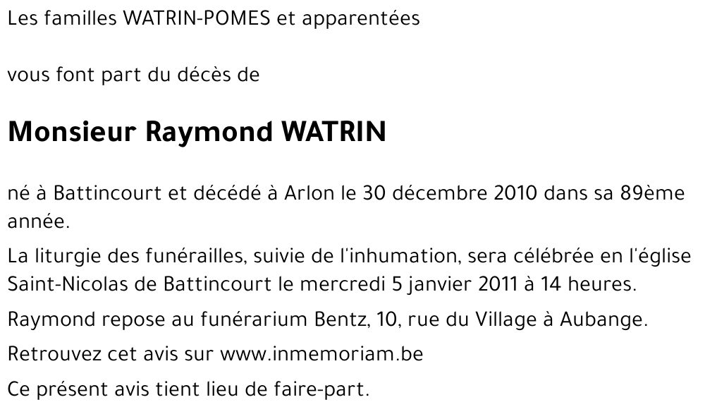 Raymond WATRIN