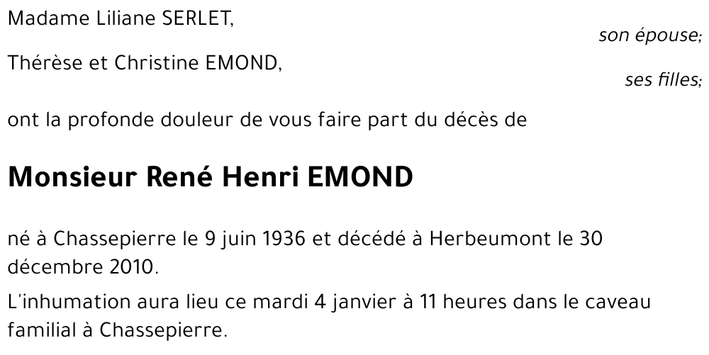 René Henri EMOND