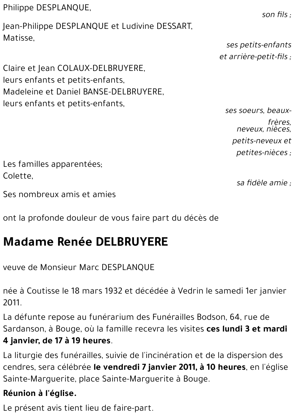 Renée DELBRUYERE
