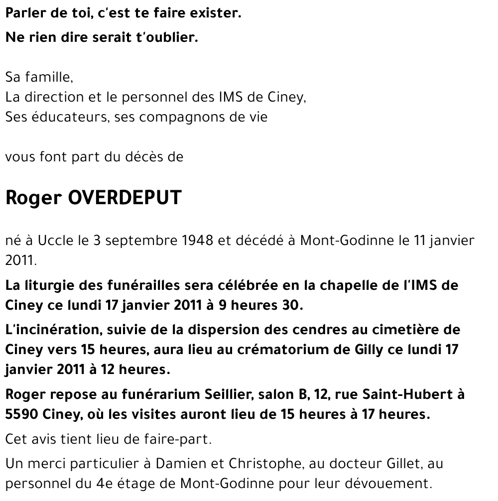 Roger OVERDEPUT