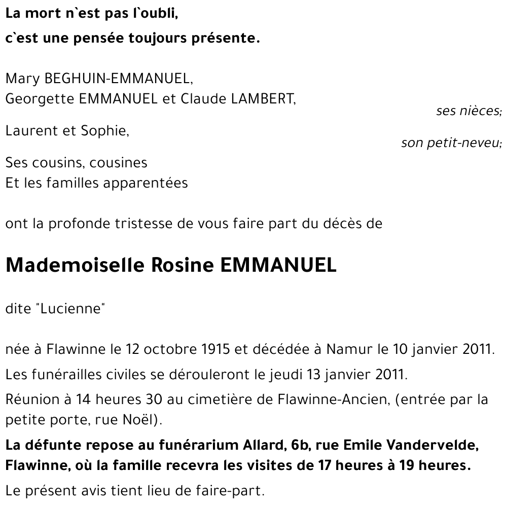 Rosine EMMANUEL