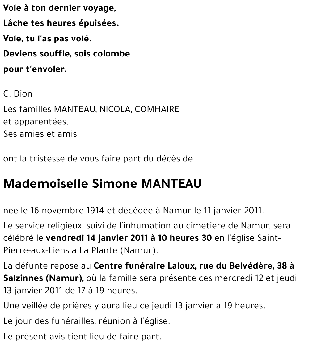 Simone MANTEAU