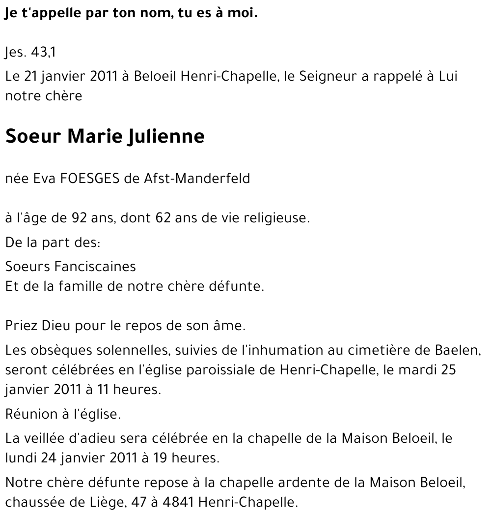 Soeur Marie Julienne