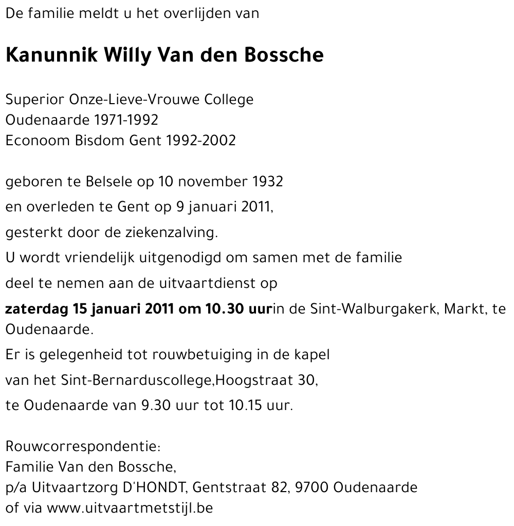 Willy Van den Bossche