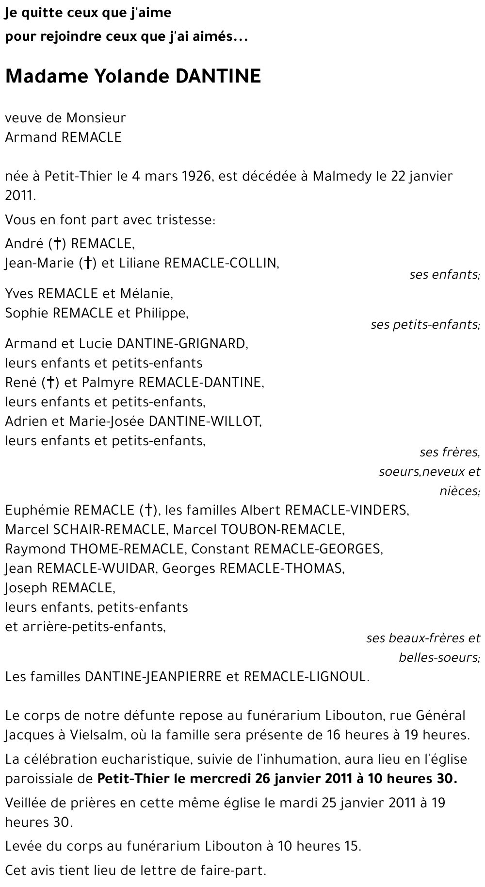 Yolande DANTINE