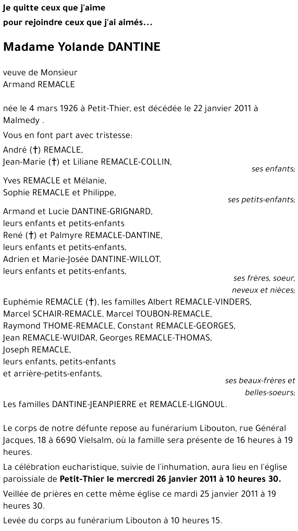 Yolande DANTINE