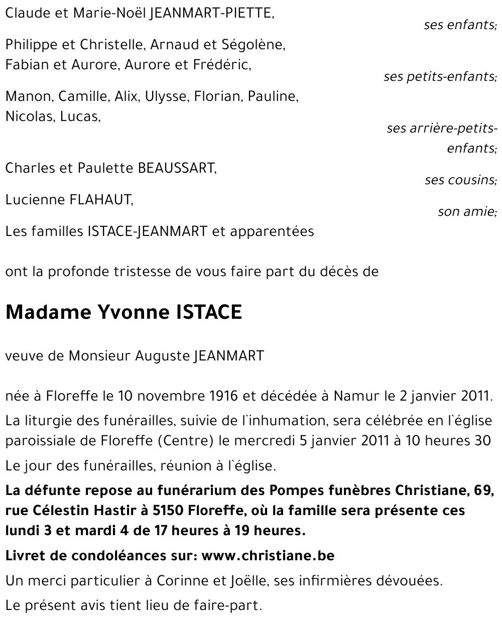 Yvonne ISTACE