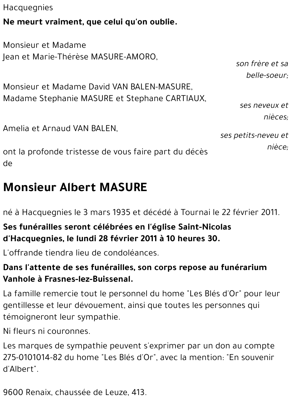 Albert MASURE
