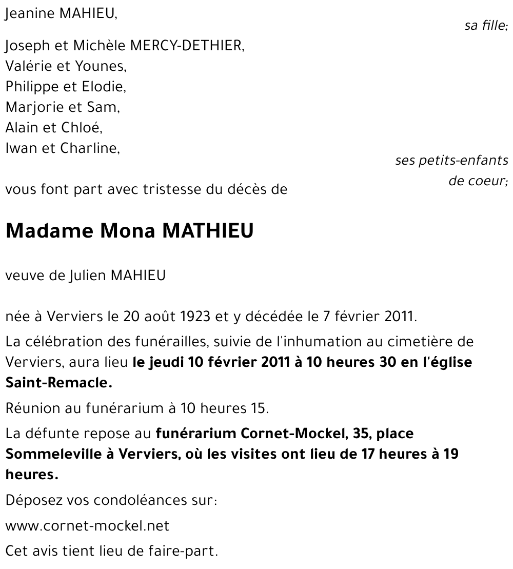 Andrée MATHIEU
