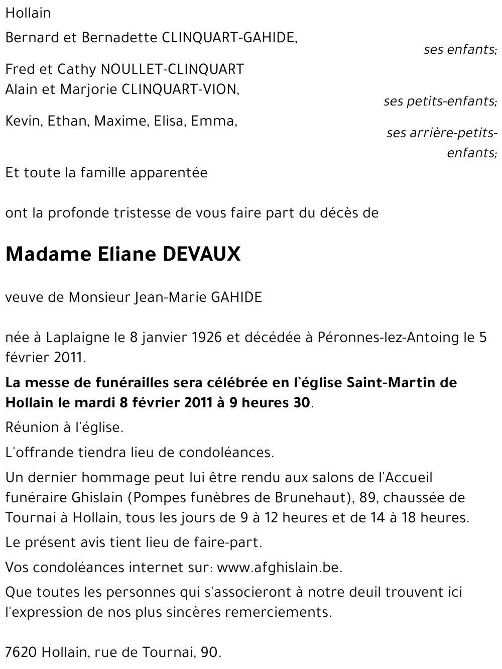 DEVAUX Eliane