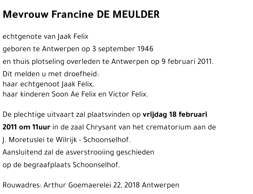 Francine DE MEULDER