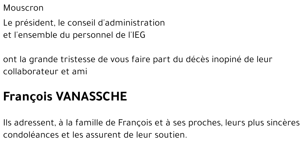 François VANASSCHE