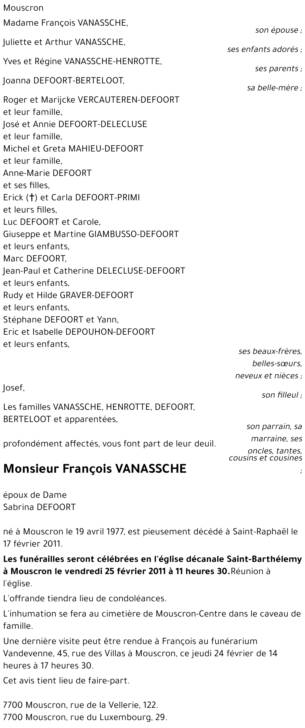 François VANASSCHE