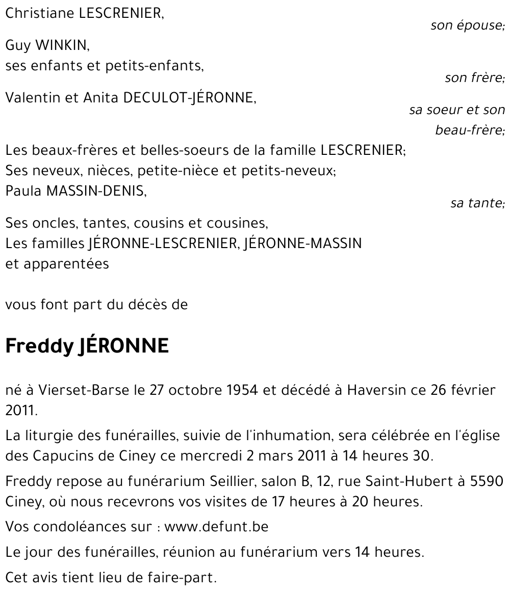 Freddy JERONNE