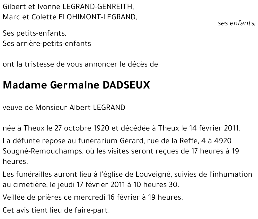 Germaine DADSEUX