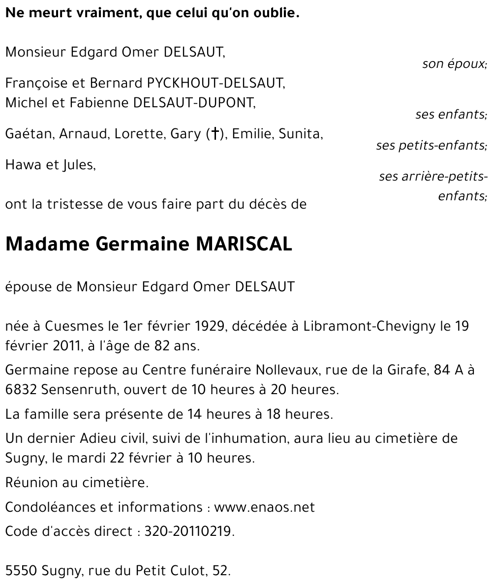 Germaine MARISCAL