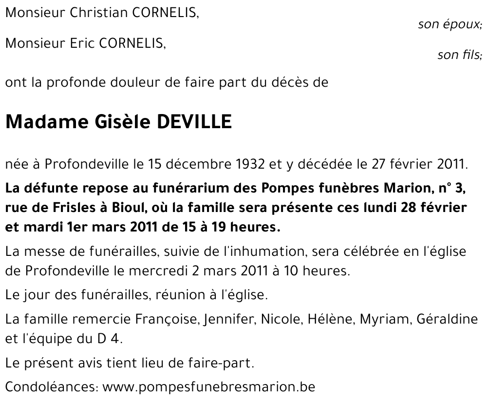 Gisèle DEVILLE