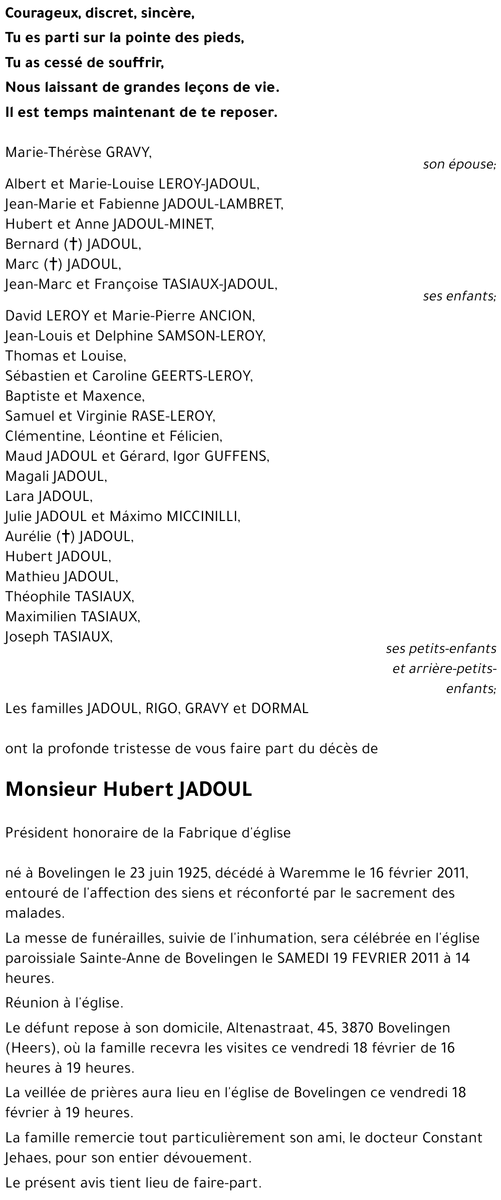 Hubert JADOUL