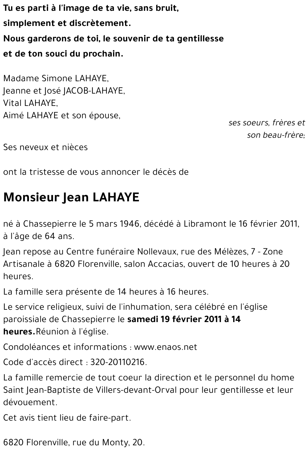 Jean LAHAYE