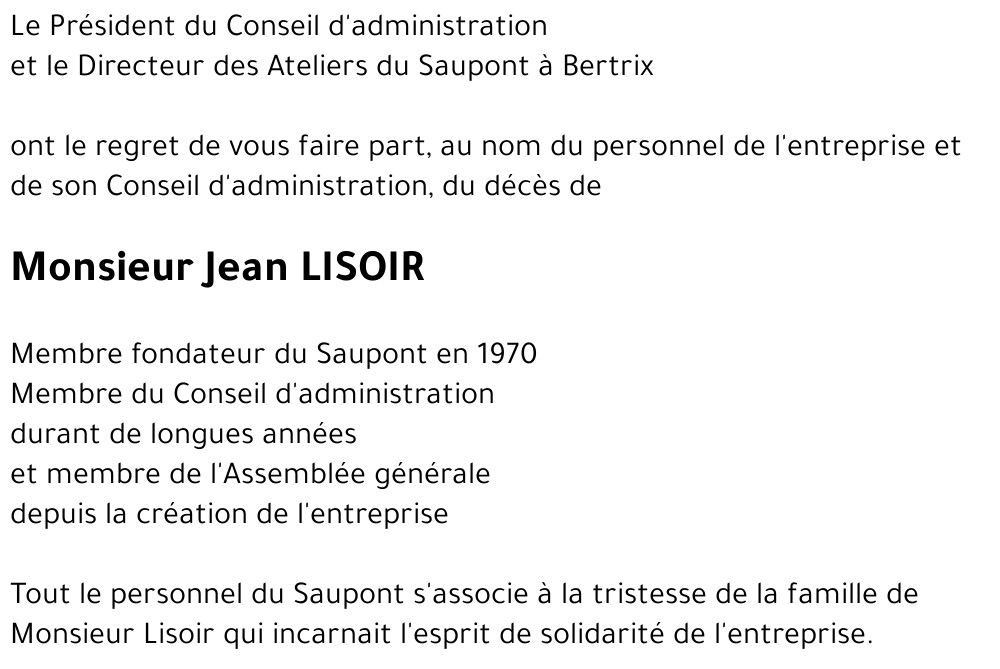 Jean LISOIR