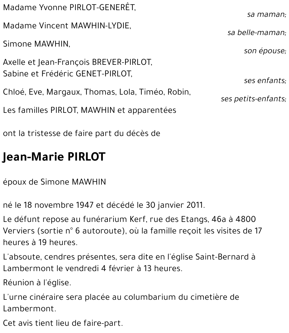 Jean-Marie PIRLOT