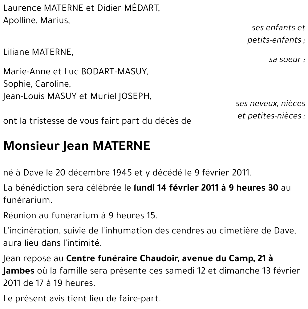 Jean MATERNE