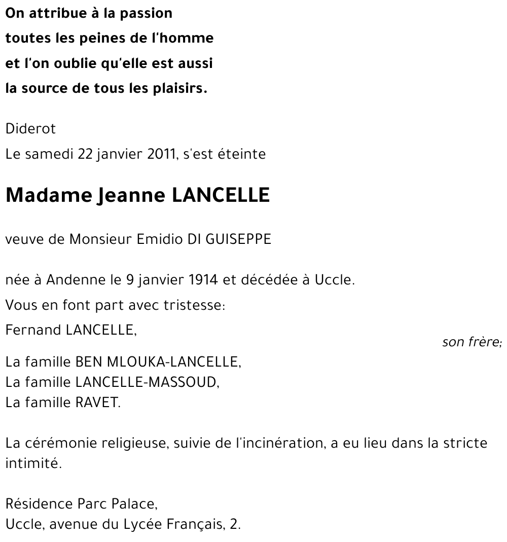 Jeanne LANCELLE