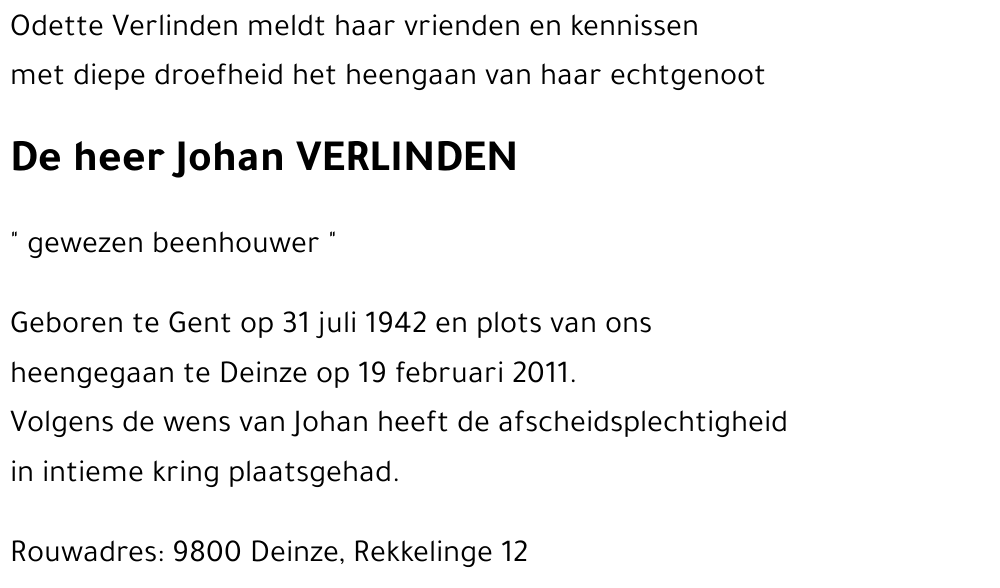Johan VERLINDEN