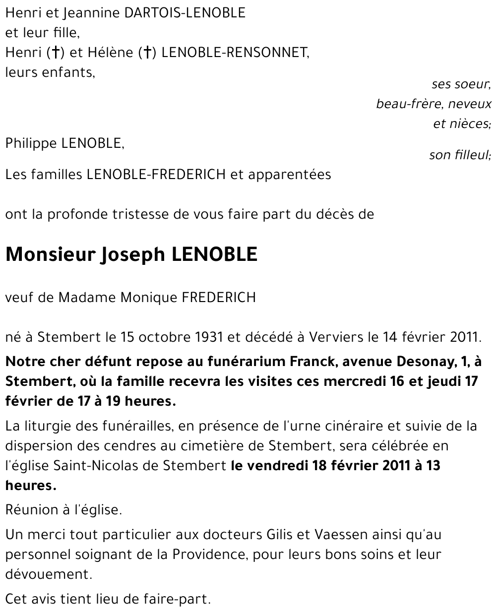 Joseph LENOBLE