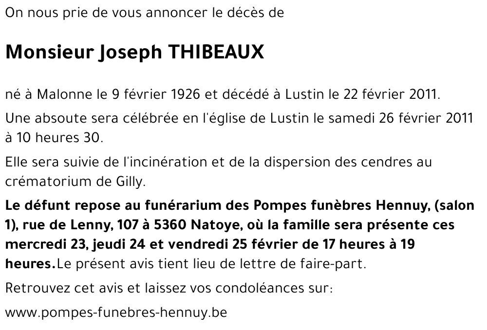 Joseph THIBEAUX