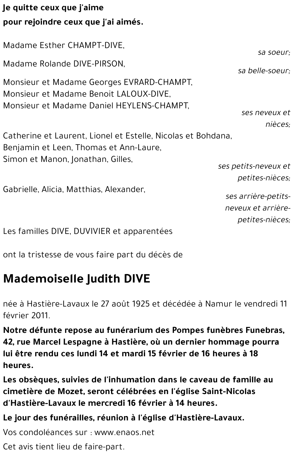 Judith DIVE