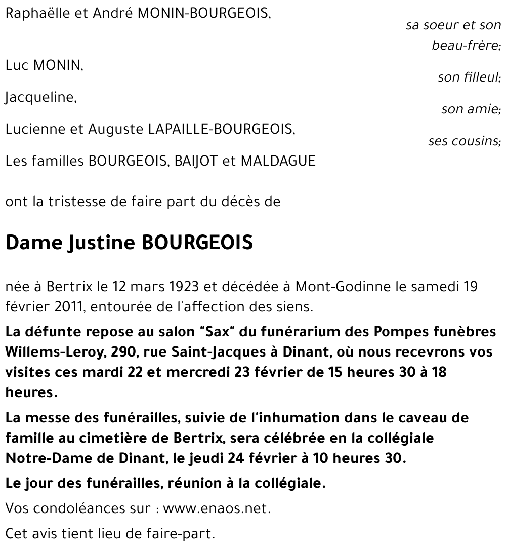 Justine BOURGEOIS