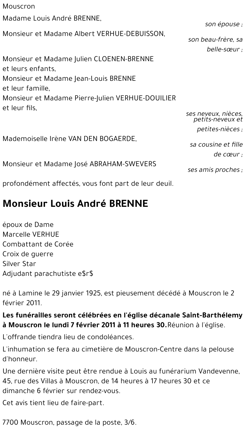 Louis André BRENNE