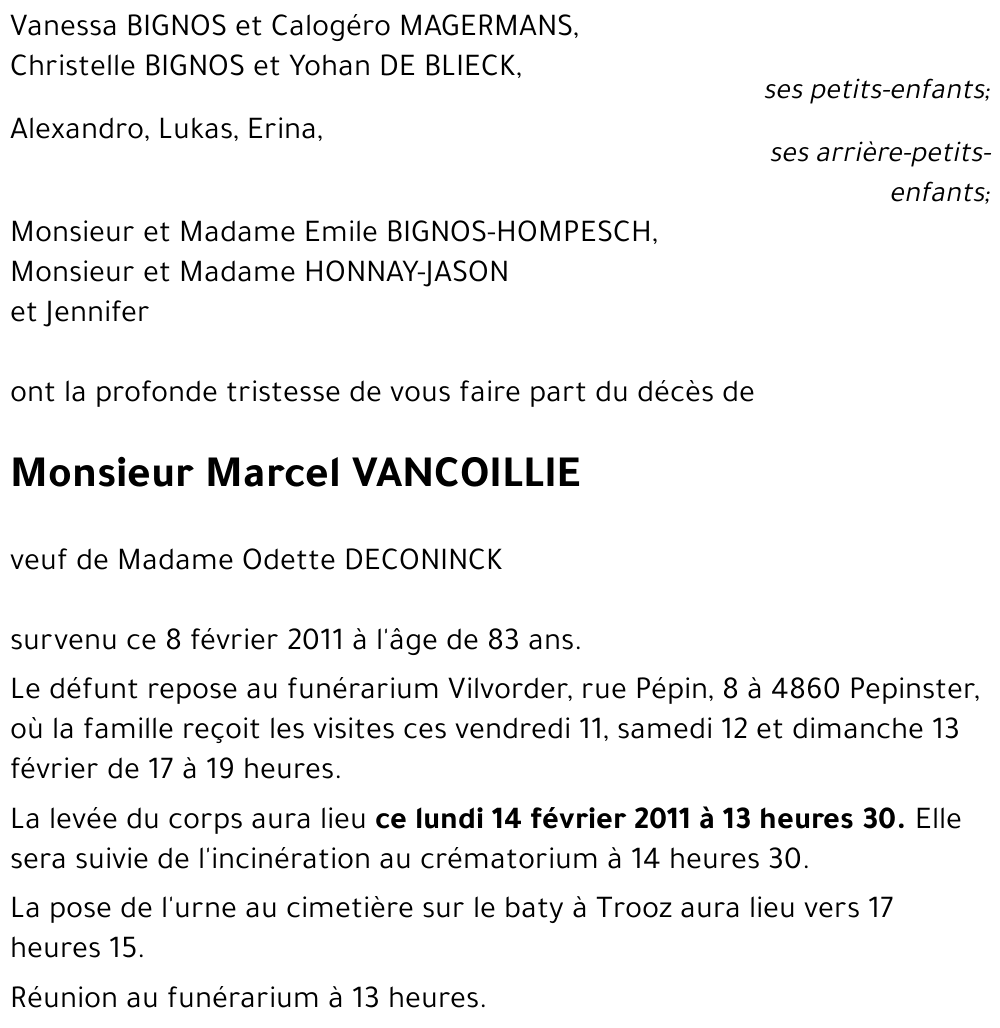 Marcel VANCOILLIE
