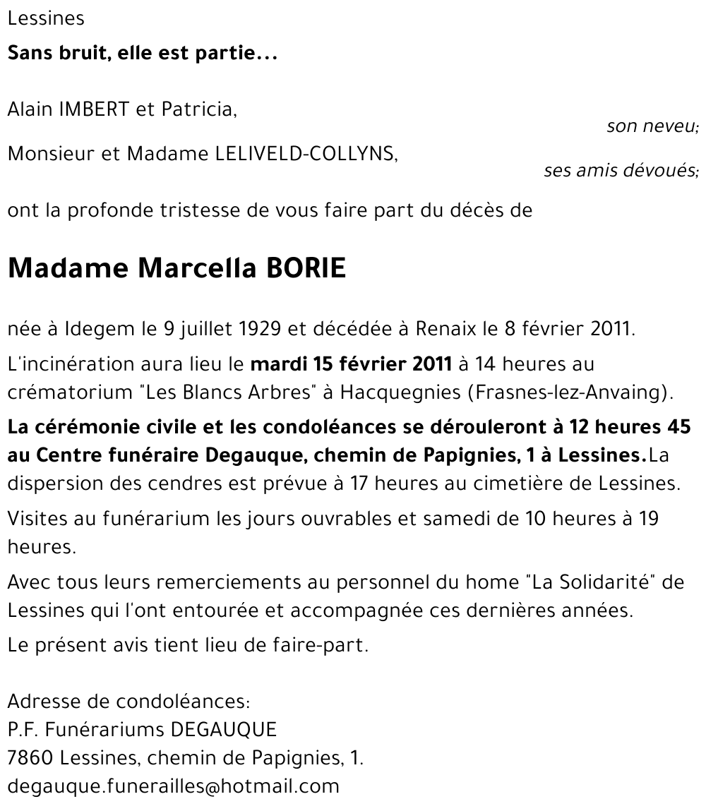 Marcella BORIE