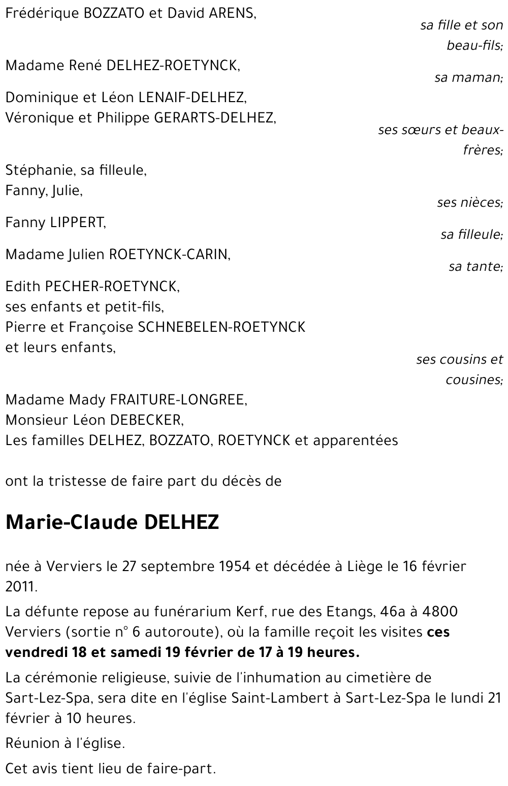 Marie-Claude DELHEZ
