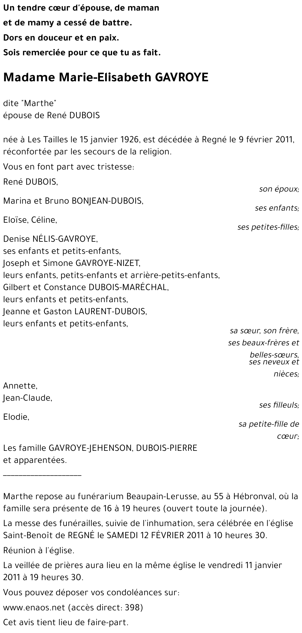 Marie-Elisabeth GAVROYE